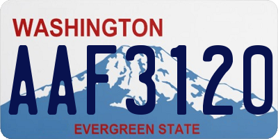 WA license plate AAF3120