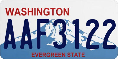WA license plate AAF3122