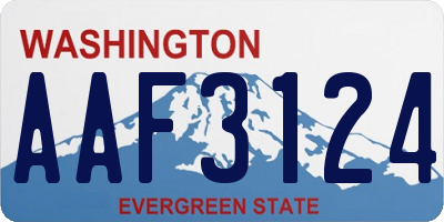 WA license plate AAF3124