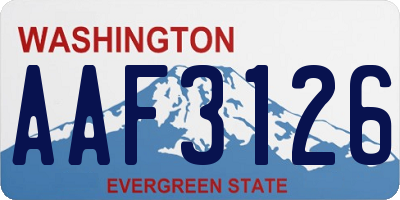 WA license plate AAF3126