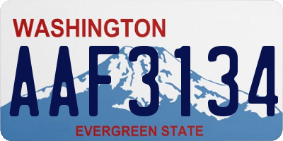 WA license plate AAF3134