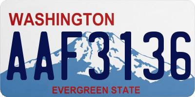 WA license plate AAF3136