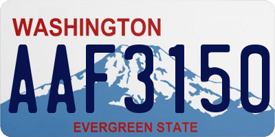 WA license plate AAF3150