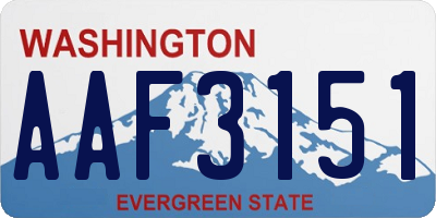 WA license plate AAF3151