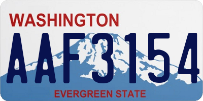 WA license plate AAF3154