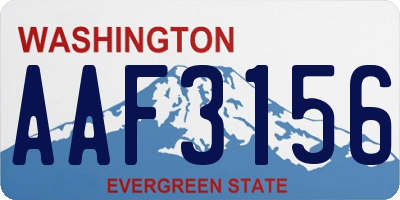 WA license plate AAF3156