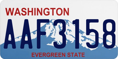 WA license plate AAF3158