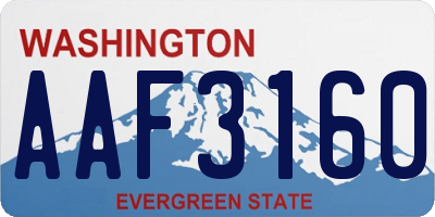 WA license plate AAF3160