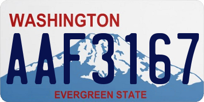 WA license plate AAF3167