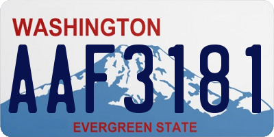 WA license plate AAF3181