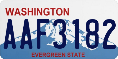 WA license plate AAF3182