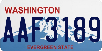 WA license plate AAF3189