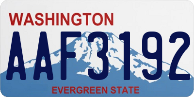 WA license plate AAF3192