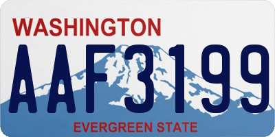 WA license plate AAF3199