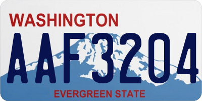 WA license plate AAF3204