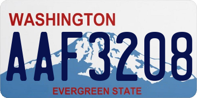 WA license plate AAF3208