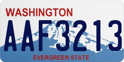 WA license plate AAF3213