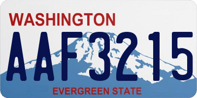 WA license plate AAF3215
