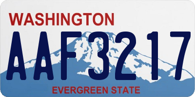 WA license plate AAF3217