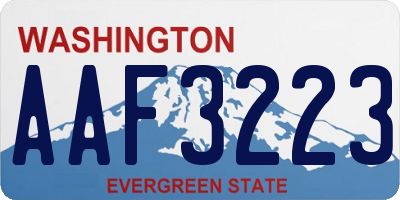 WA license plate AAF3223