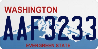 WA license plate AAF3233