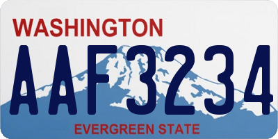 WA license plate AAF3234