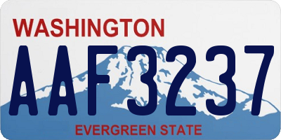 WA license plate AAF3237