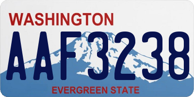 WA license plate AAF3238