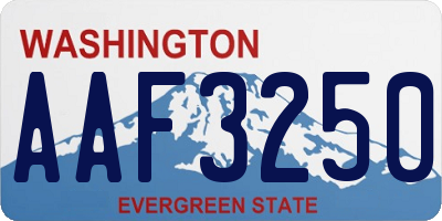 WA license plate AAF3250