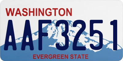 WA license plate AAF3251