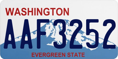 WA license plate AAF3252