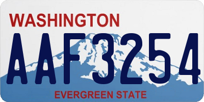 WA license plate AAF3254