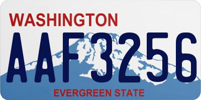 WA license plate AAF3256