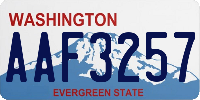 WA license plate AAF3257