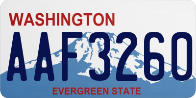WA license plate AAF3260