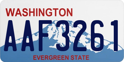 WA license plate AAF3261