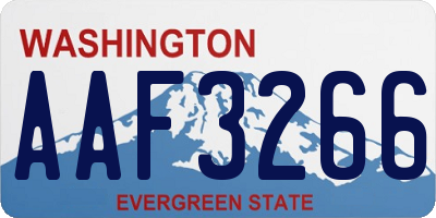 WA license plate AAF3266