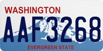WA license plate AAF3268