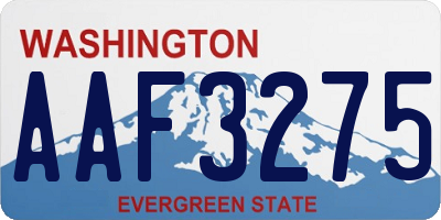 WA license plate AAF3275