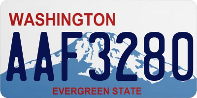 WA license plate AAF3280