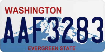 WA license plate AAF3283