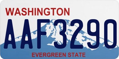 WA license plate AAF3290