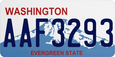 WA license plate AAF3293