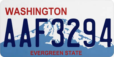 WA license plate AAF3294