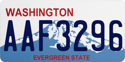 WA license plate AAF3296