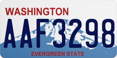 WA license plate AAF3298