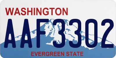 WA license plate AAF3302