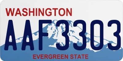 WA license plate AAF3303