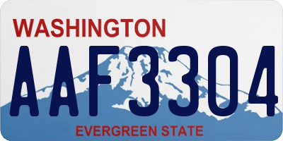 WA license plate AAF3304