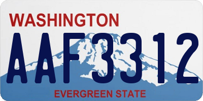 WA license plate AAF3312